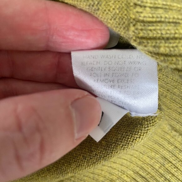 Eileen Fisher Womens Organic Cotton Cardigan Size S Green Shawl Collar Layers - Picture 5 of 9